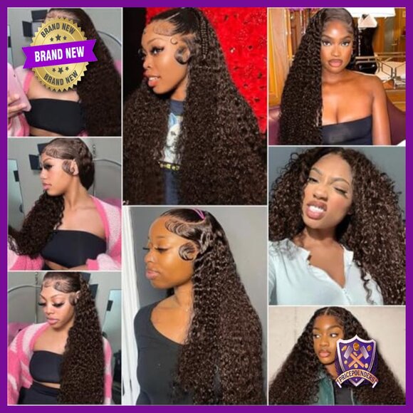 30 Inch Deep Wave Lace Front Wig Human Hair 210 Density 13x6 HD Glueless